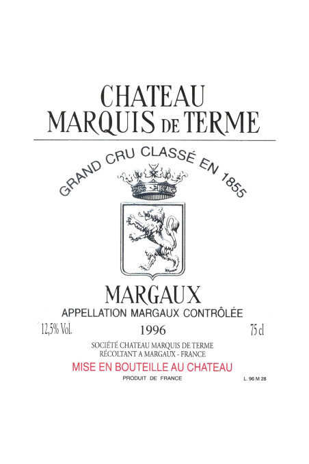 シャトー・マルキ・ド・テルム(CHÂTEAU MARQUIS DE TERME) 1959